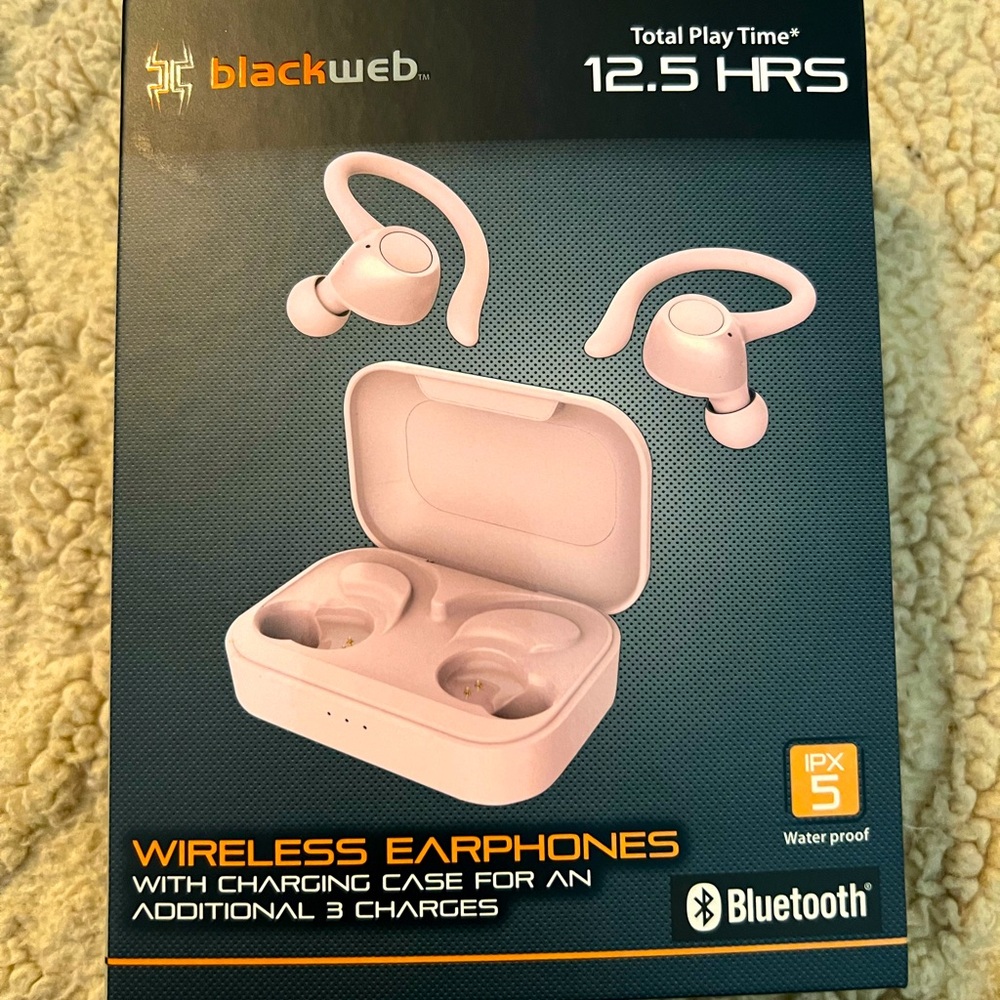 Black web wireless headphones
